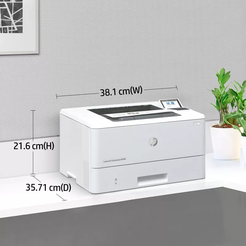 HP LaserJet Enterprise M406dn, lāzerprinteris, 1200 x 1200 DPI, A4, 38 ppm, abpusējā drukāšana, tīkla gatavs