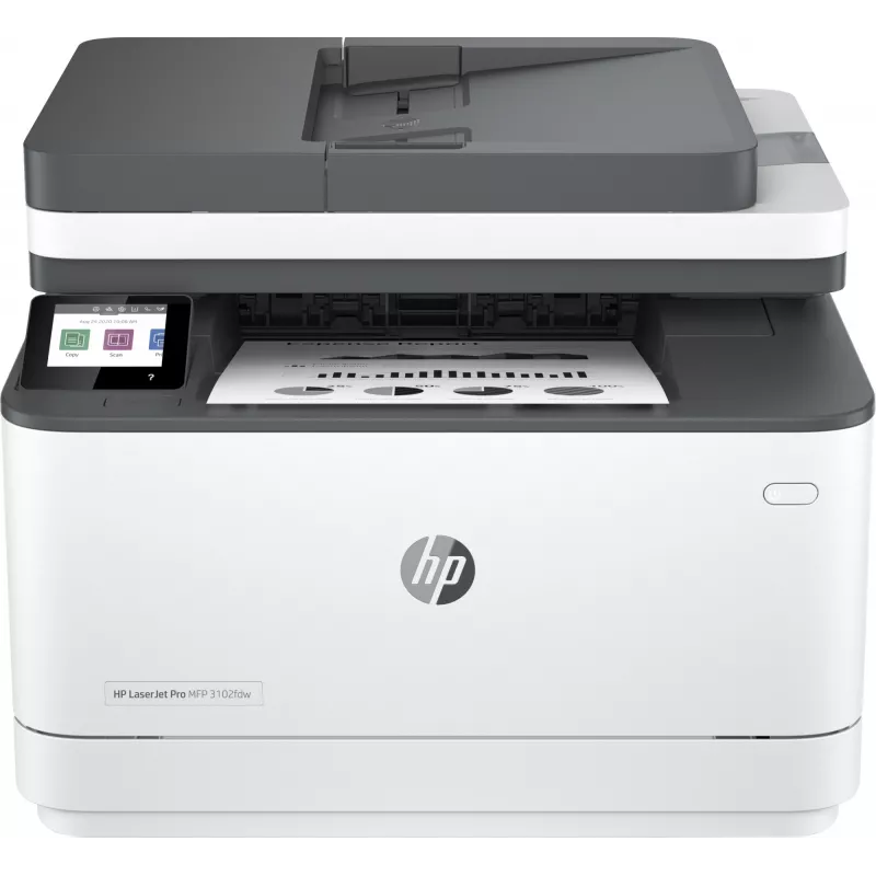 HP LaserJet Pro MFP 3102fdw printeris, lāzerprinteris, melnbalta druka, 1200 x 1200 DPI, A4, tiešā druka, balts