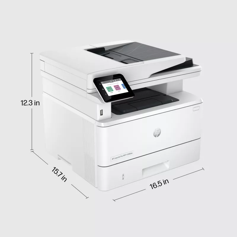 HP LaserJet Pro MFP 4102dw printeris, lāzera, monohromā druka, 1200 x 1200 DPI, A4, tiešā druka, balts