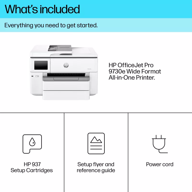 HP OfficeJet Pro 9730e bezvadu daudzfunkciju krāsu printeris, Instant Ink, abpusējā drukāšana