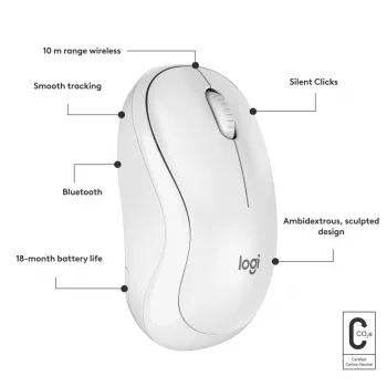 Pele Logitech M240 Silent Bluetooth Balta