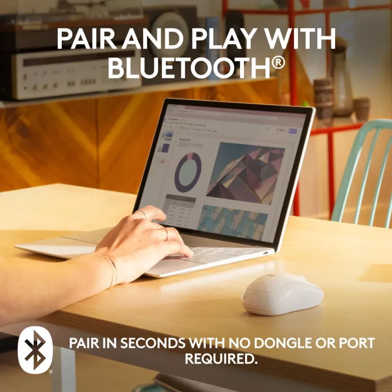 Pele Logitech M240 Silent Bluetooth Balta