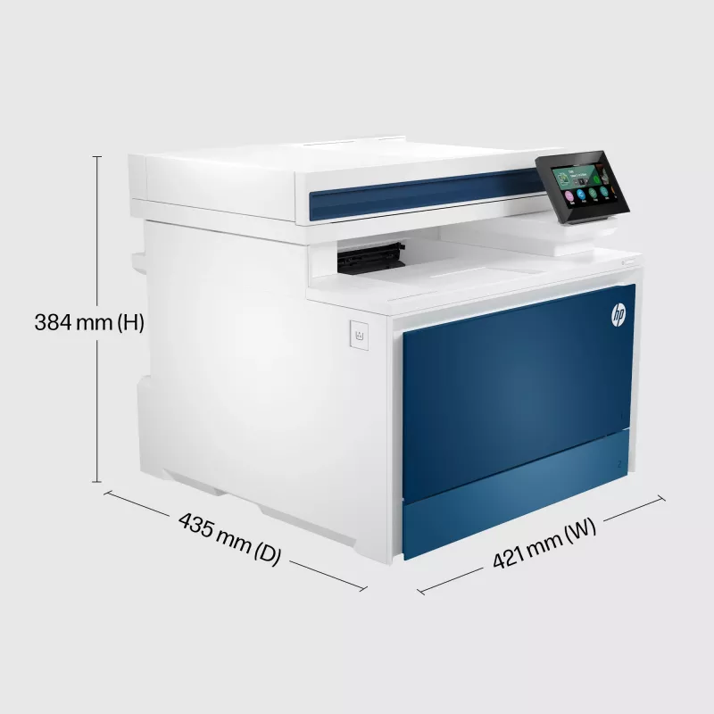 HP Color LaserJet Pro MFP 4302fdw printeris, lāzerkrāsu, 600 x 600 DPI, A4, tiešā drukāšana, zils, balts
