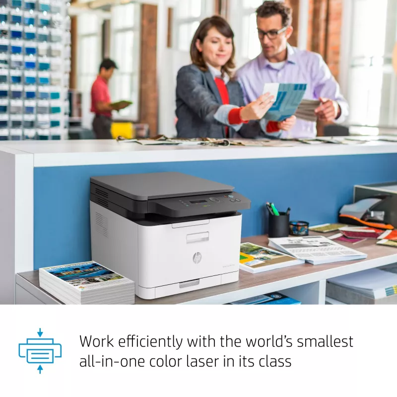 HP Color Laser MFP 178nw — krāsu lāzerprinteris, A4, 18 ppm (M/B), Wi‑Fi, Ethernet, divpusējā skenēšana
