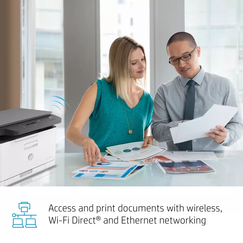 HP Color Laser MFP 178nw — krāsu lāzerprinteris, A4, 18 ppm (M/B), Wi‑Fi, Ethernet, divpusējā skenēšana