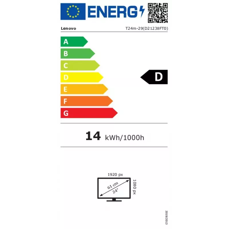 Lenovo ThinkVision T24m-29 dators monitors 60.5 cm (23.8 collas) 1920 x 1080 pikseļi Full HD LCD Melns