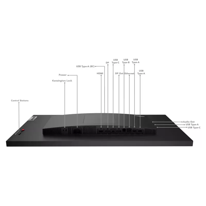 Lenovo ThinkVision P27h-30 27 collu Quad HD LCD monitors melnā krāsā
