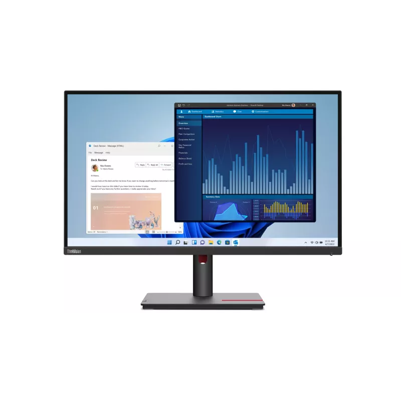 Lenovo ThinkVision T27p-30 27 collu 4K Ultra HD LED monitors, melns