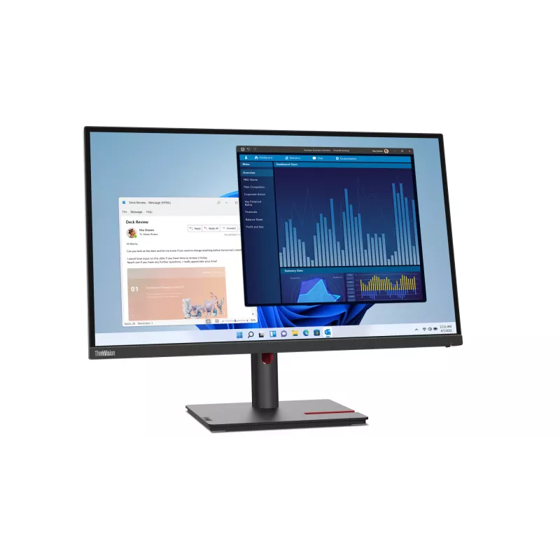 Lenovo ThinkVision T27p-30 27 collu 4K Ultra HD LED monitors, melns