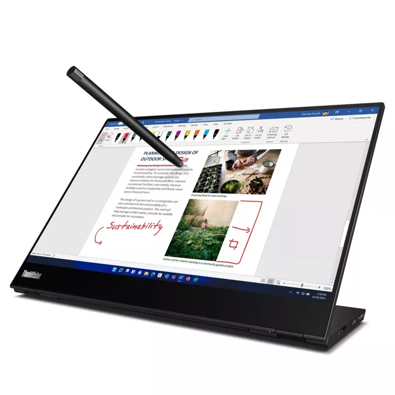 Monitoris Lenovo ThinkVision M14t 14 collu skārienjutīgs LED 2240 x 1400