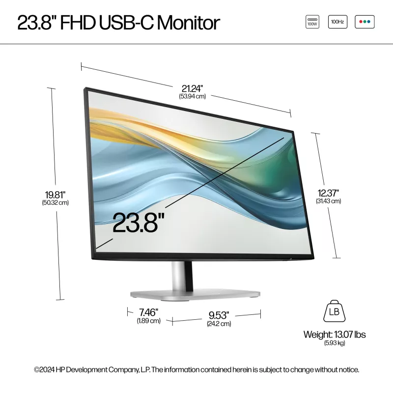HP Series 5 Pro 23.8 collu FHD USB-C monitors - 524pu