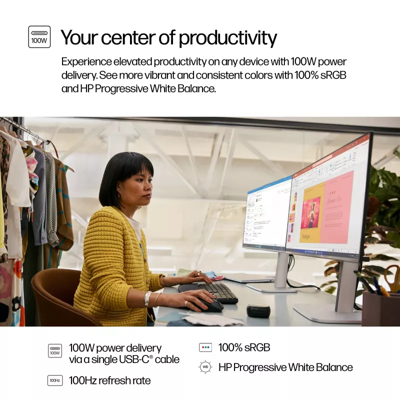 HP Series 5 Pro 23.8 collu FHD USB-C monitors - 524pu