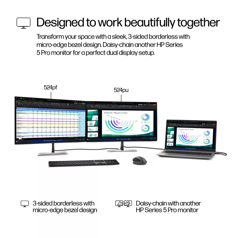 HP Series 5 Pro 23.8 collu FHD USB-C monitors - 524pu