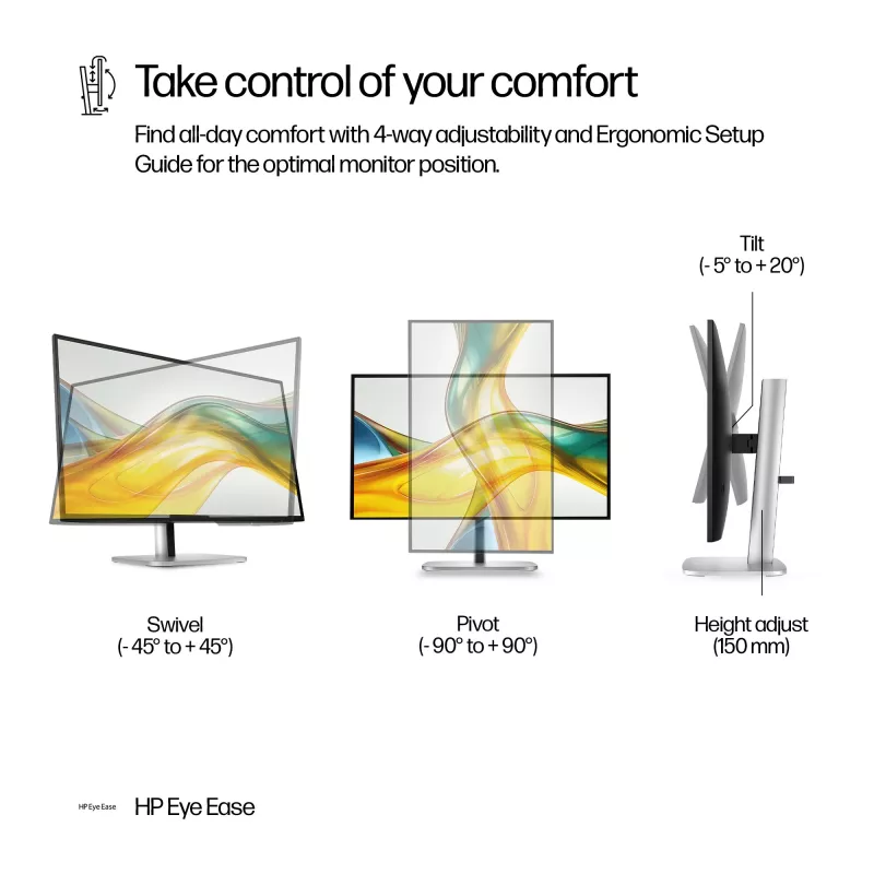 HP Series 5 Pro 27 collu QHD monitors - 527pq, 68.6 cm (27 colli), 2560 x 1440 pikseļi, Quad HD, LCD, 5 ms, Melns
