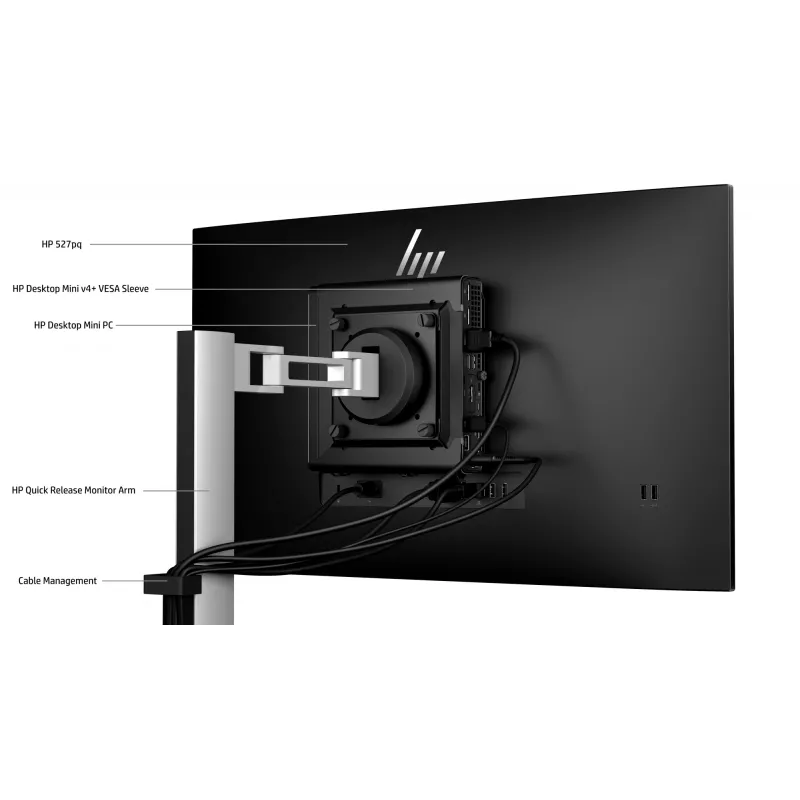 HP Series 5 Pro 27 collu QHD monitors - 527pq, 68.6 cm (27 colli), 2560 x 1440 pikseļi, Quad HD, LCD, 5 ms, Melns