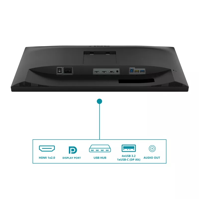 AOC CU34V5C/BK 34 collu izliekts monitors, WQHD 3440x1440, USB-C ar PD65W