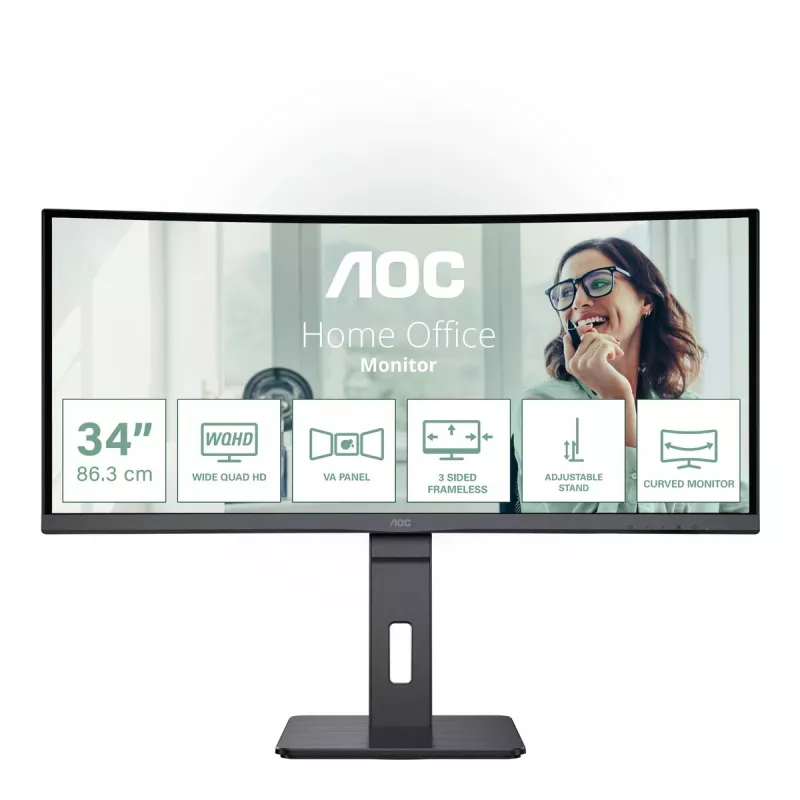 AOC CU34P3CV monitors 86,4 cm (34 inch) 3440 x 1440 UltraWide Quad HD LED melns