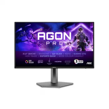 AOC AGON PRO AG326UD dators monitoris 80 cm (31.5 collas) 3840 x 2160 pikseļi 4K Ultra HD QD-OLED Melns