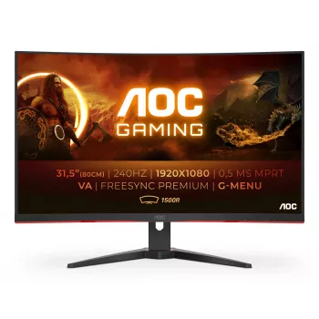 AOC G2 C32G2ZE/BK dators monitors 80 cm (31,5 collu) 1920 x 1080 pikseļi Full HD LED Melns, Sarkans