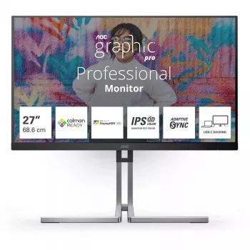 AOC Q27U3CV datora monitors 68,6 cm (27 inch) 2560 x 1440 pikseļi Quad HD LCD melns