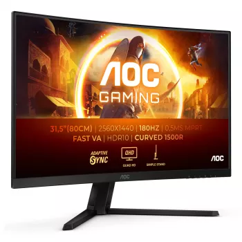 AOC G4 CQ32G4VE dators monitors 80 cm (31.5 colli) 2560 x 1440 pikseļi Quad HD LCD Melns, Pelēks