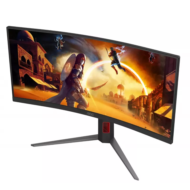 AOC G4 CU34G4 datora monitors 86.4 cm (34 collas) 3440 x 1440 pikseļi Wide Quad HD LED melns, sarkans