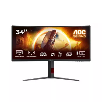 AOC G4 CU34G4 datora monitors 86.4 cm (34 collas) 3440 x 1440 pikseļi Wide Quad HD LED melns, sarkans