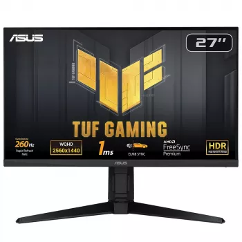 ASUS TUF Gaming VG27AQML1A 27 collu QHD spēļu monitors, 2560x1440, 260 Hz, IPS, LCD, melns