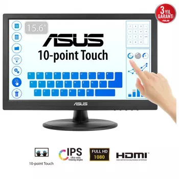 ASUS Touch VT169HE datora monitors 39,6 cm (15,6 collu) 1920 x 1080 pikseļi Full HD LED skārienekrāns galda virsmai melns
