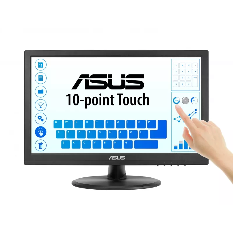 ASUS Touch VT169HE datora monitors 39,6 cm (15,6 collu) 1920 x 1080 pikseļi Full HD LED skārienekrāns galda virsmai melns