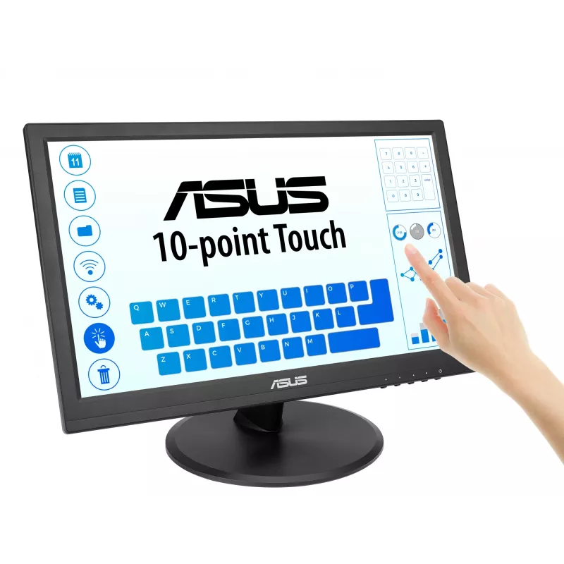 ASUS Touch VT169HE datora monitors 39,6 cm (15,6 collu) 1920 x 1080 pikseļi Full HD LED skārienekrāns galda virsmai melns