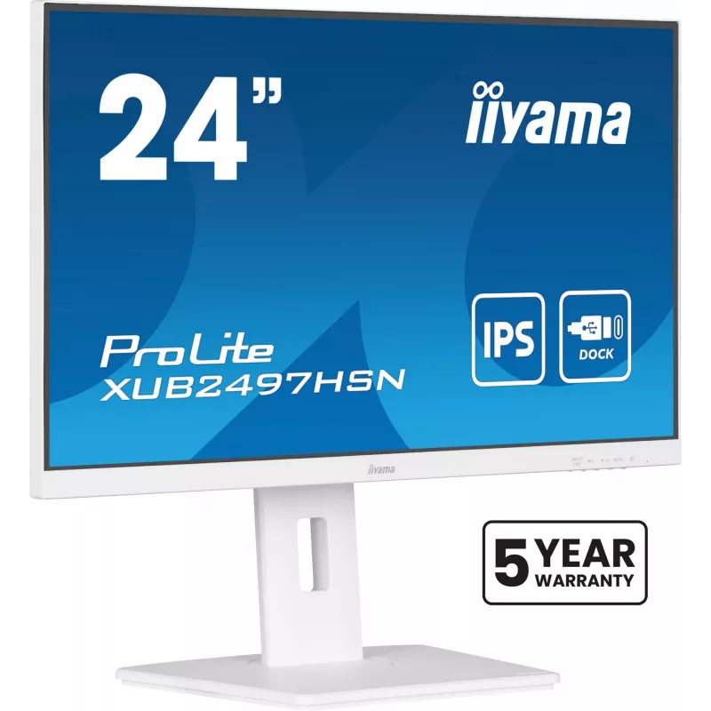iiyama ProLite XUB2497HSN-W2 monitors 60.5 cm (23.8 collas) 1920 x 1080 pikseļi Full HD LED balts