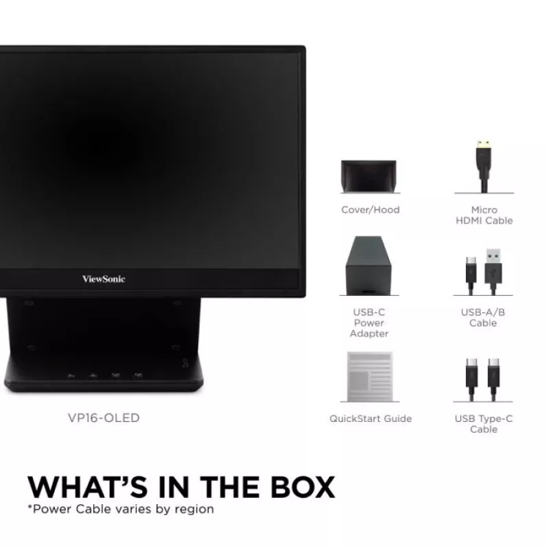 Viewsonic VP Series VP16-OLED pārnēsājamais monitors 40.6 cm (16 inch) Full HD OLED melns