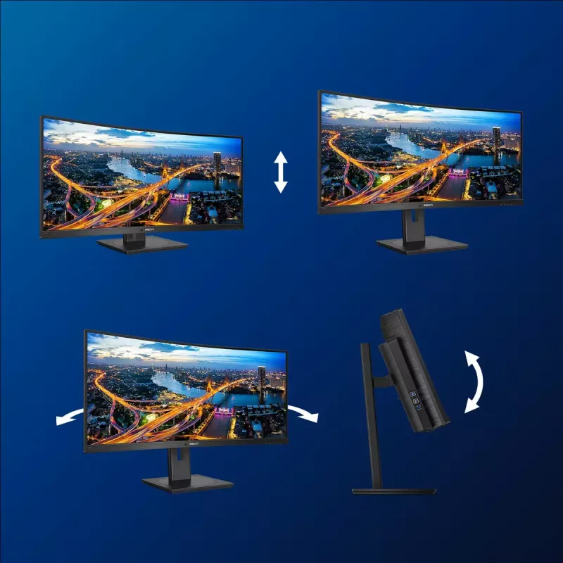 Philips B Line 346B1C/00 dators monitors 86.4 cm (34 colli) 3440 x 1440 pikseļi Quad HD LCD Melns