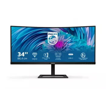 Philips E Line 346E2CUAE/00 monitors 86,4 cm (34 inch) 3440 x 1440 pikseļi Wide Quad HD+ LCD melns