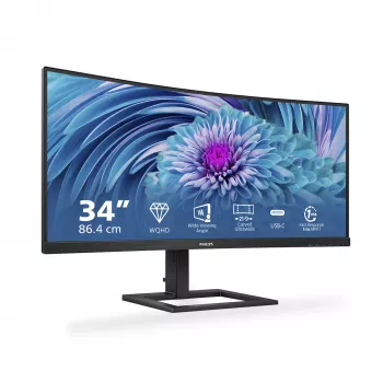 Philips E Line 346E2CUAE/00 monitors 86,4 cm (34 inch) 3440 x 1440 pikseļi Wide Quad HD+ LCD melns