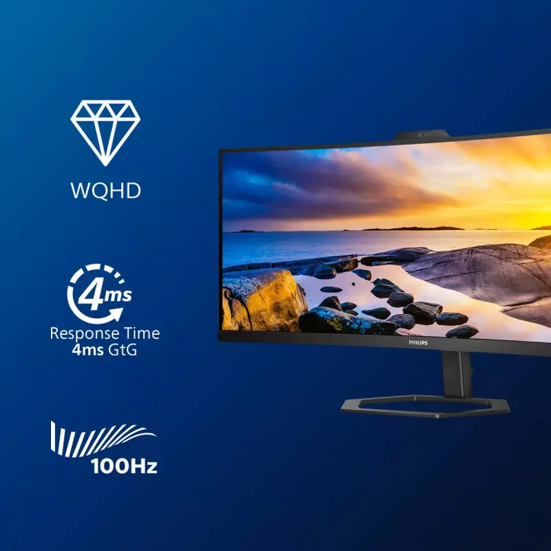 Philips 5000 sērijas 34E1C5600HE/00 datora monitors 86,4 cm (34 inch) 3440 x 1440 pikseļi 4K Ultra HD LED Melns