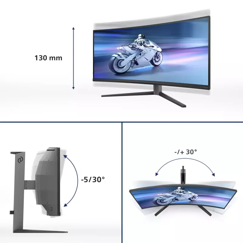 Philips Evnia 34M2C6500/00 monitors 86.4 cm (34 inch) 3440x1440 QD-OLED pelēks