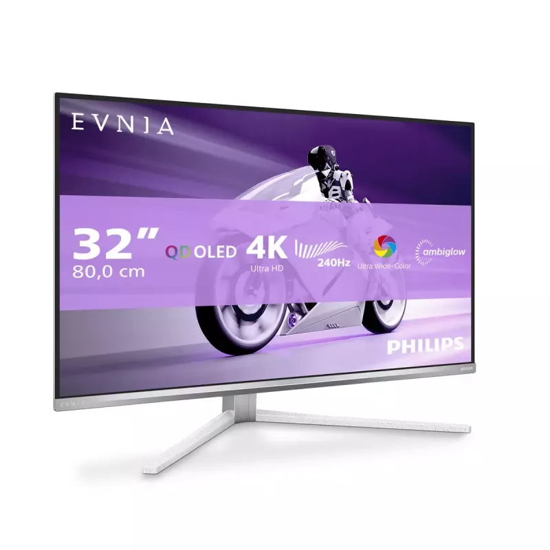 Philips Evnia 8000 32M2N8900/00 dators monitors 80 cm (31,5 collu) 3840 x 2160 pikseļi 4K Ultra HD QD-OLED Balts