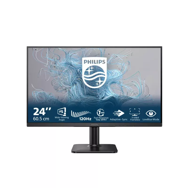 Monitors Philips 1000 sērija 24E2N1110/00 23.8 collu (60.5 cm) Full HD IPS 1920×1080 120 Hz 4 ms Melns