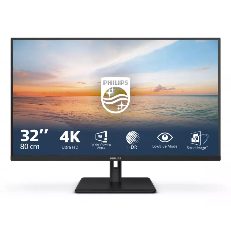 Philips 1000 sērija 32E1N1800LA/00 datora monitors 80 cm (31,5 collas) 3840 x 2160 pikseļi 4K Ultra HD LCD Melns