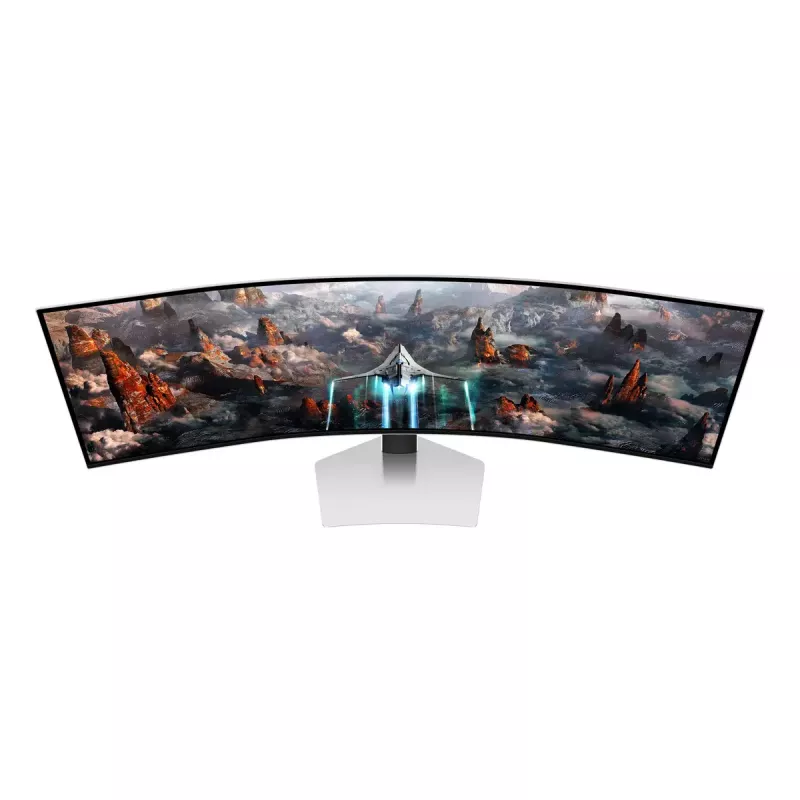 Samsung G93SC datora monitors 124.5 cm (49 colli) 5120 x 1440 pikseļi Dual QHD OLED Sudrabs