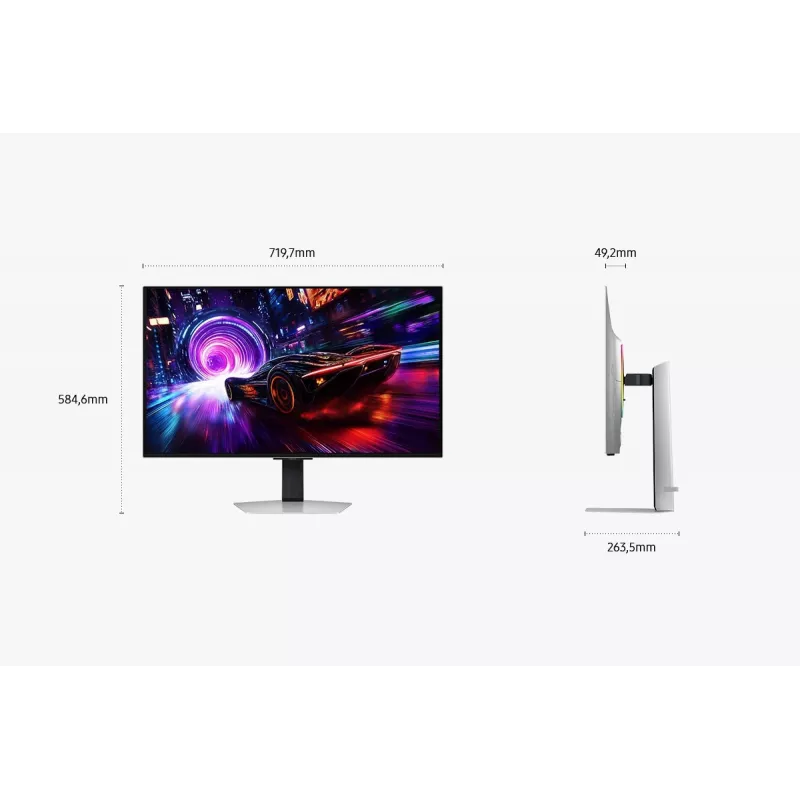 Samsung S32FG810SU 32 collu OLED monitors, 4K UHD, 0,03 ms, regulējams augstums, sudrabs