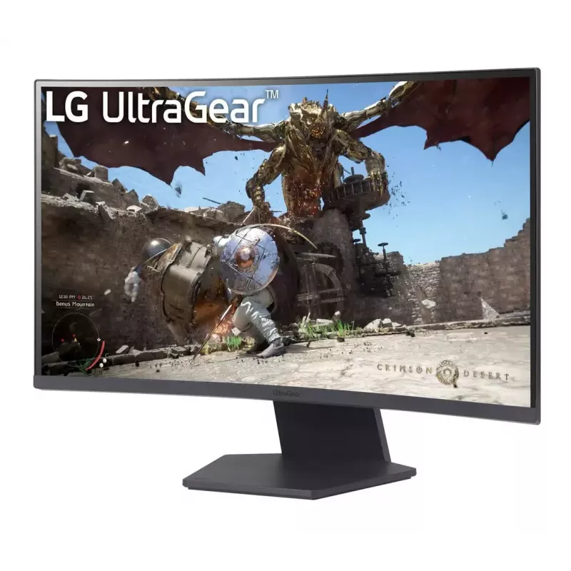 27 collu izliekts spēļu monitors LG 27GS60QC-B — 27 collu VA QHD 2560x1440, 180 Hz, 1 ms, HDR10, FreeSync, 1000R