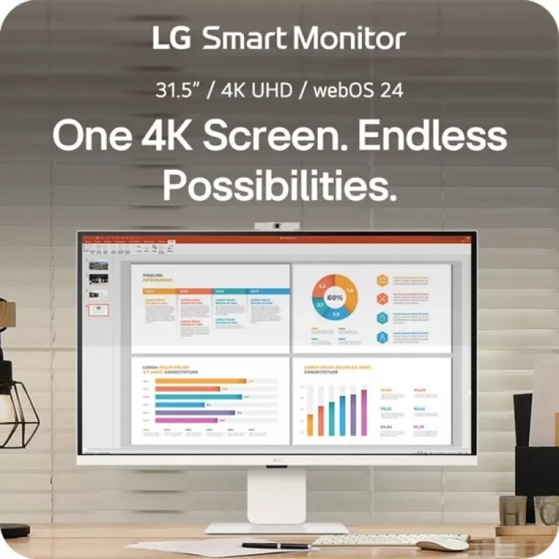LG 32U850SA-W datora monitors 80 cm (31.5 collu) 3840 x 2160 pikseļi 4K Ultra HD LED balts