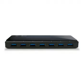 TP-Link UH720 USB 3.0 7 portu centrmezgls ar 2 uzlādes portiem, melns
