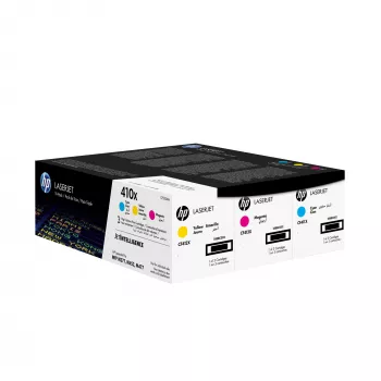 HP 410X 3-pack augstas ražības ciāna/magenta/dzeltena oriģinālās LaserJet tonera kasetnes