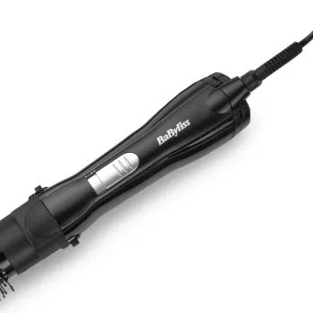 Iztaisīšanas birste BABYLISS AS82E — keramikas sildīšana, 800 W, 2 temperatūras līmeņi, 2 birstes galviņas, 2 m grozāms vads, melna