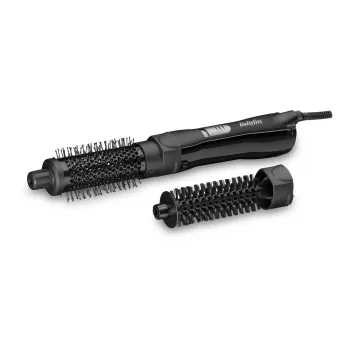 Iztaisīšanas birste BABYLISS AS82E — keramikas sildīšana, 800 W, 2 temperatūras līmeņi, 2 birstes galviņas, 2 m grozāms vads, melna