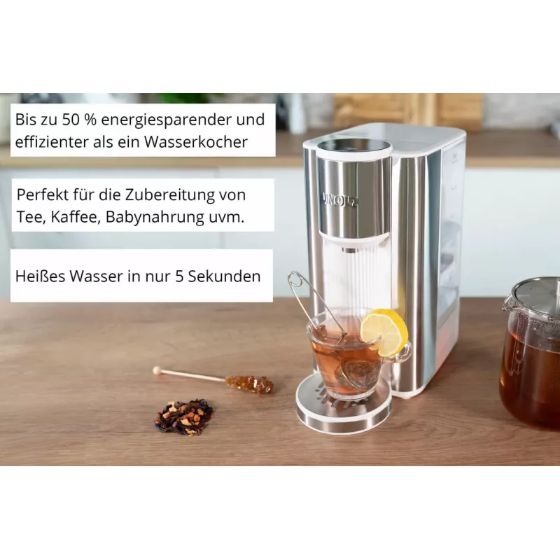 Unold Ava elektriskā tējkanna 2.5 L 2600 W Sudrabs, Balts